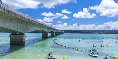 沖縄県国頭郡の旅行で訪れた観光名所、古宇利ビーチ