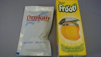 機内食：DRUK AIR パロ→バンコク