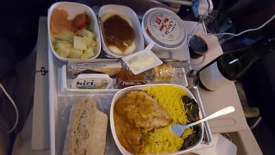 機内食：Emirates リスボン→ドバイ