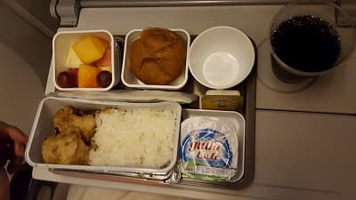 機内食：Cathay Pacific コロンボ→香港