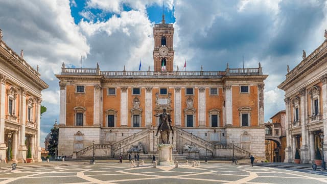 イタリア・ローマのカンピドーリオ広場のローマ市庁舎