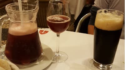 ポルトガルの黒ビールとサングリア