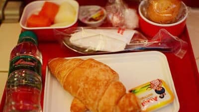 機内食：AIR INDIA デリー→成田