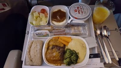 機内食：Emirates リスボン→ドバイ