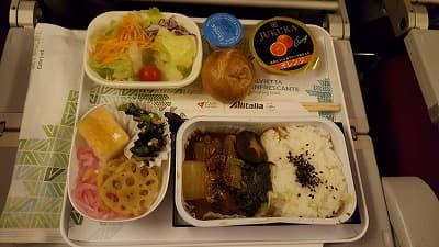 機内食：Alitalia 関西→イタリア・ローマ