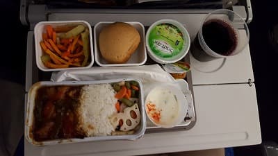 機内食：Cathay Pacific 香港→コロンボ