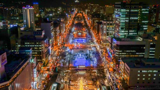 北海道の札幌夜景