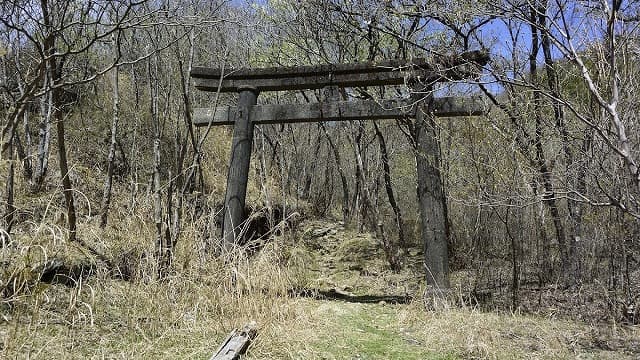栃木県日光市の足尾銅山跡(本山鉱山神社跡)