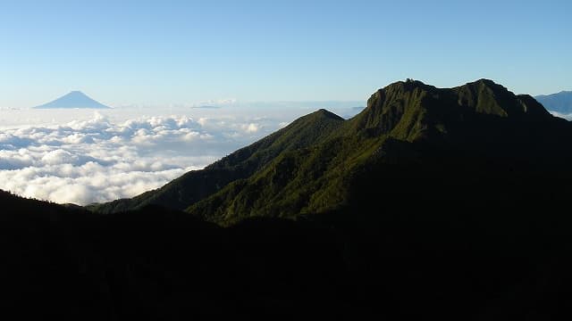 山梨県北杜市の赤岳から富士山