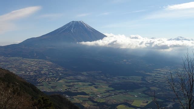 山梨県南巨摩郡の毛無山から富士山展望