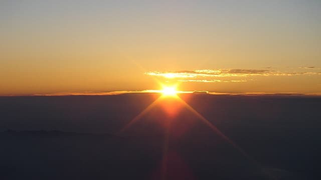 山梨県南都留郡の富士山ご来光