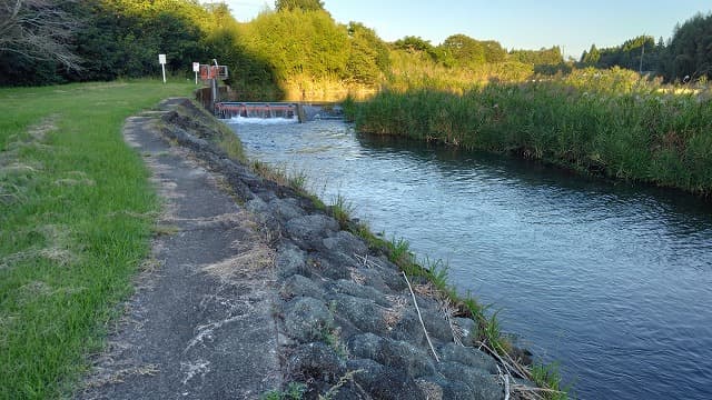 宮崎県えびの市の二俣川の巻かやし井堰