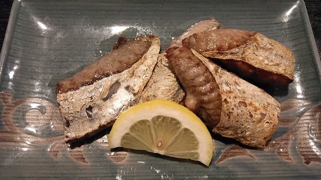 腹皮の塩焼き