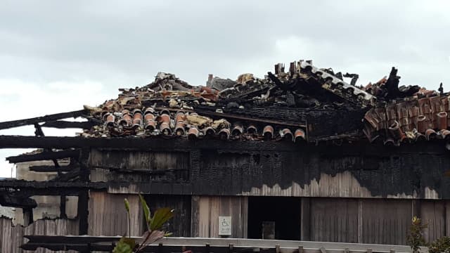 那覇市の焼失した首里城