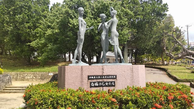 那覇市の松山公園の白梅の乙女たち